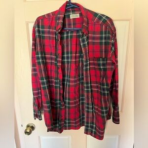 St. John's Bay Red and Green Plaid Shirt